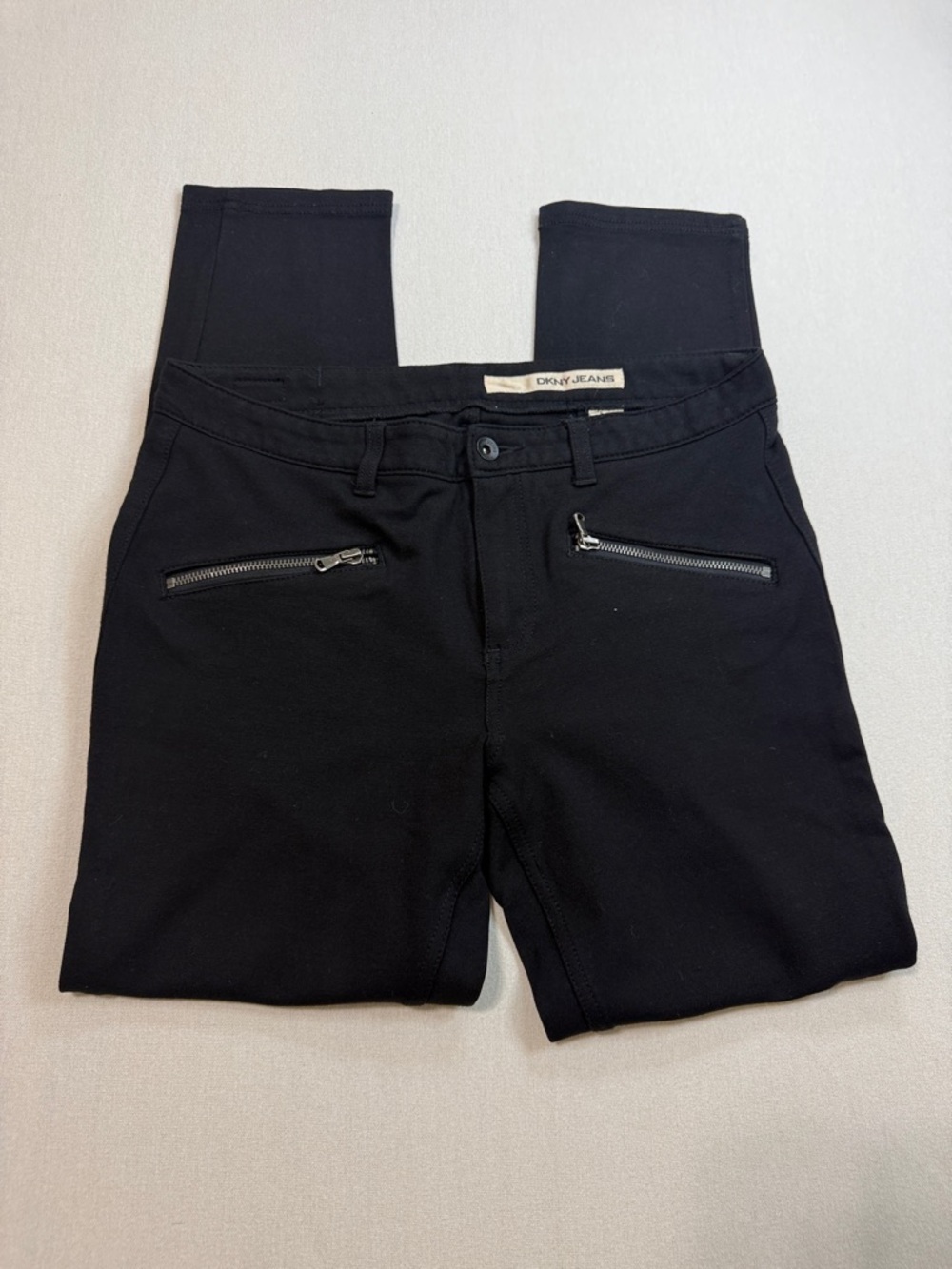 DKNY Black Skinny Pants with Front Zippers